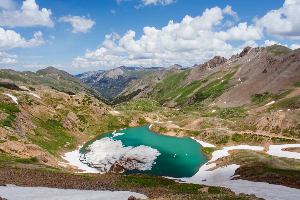 Dramatic Blue Lake in Ouray, Colorado